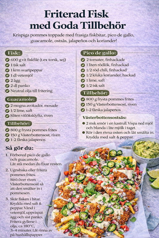Friterad fisk med goda tillbehör
