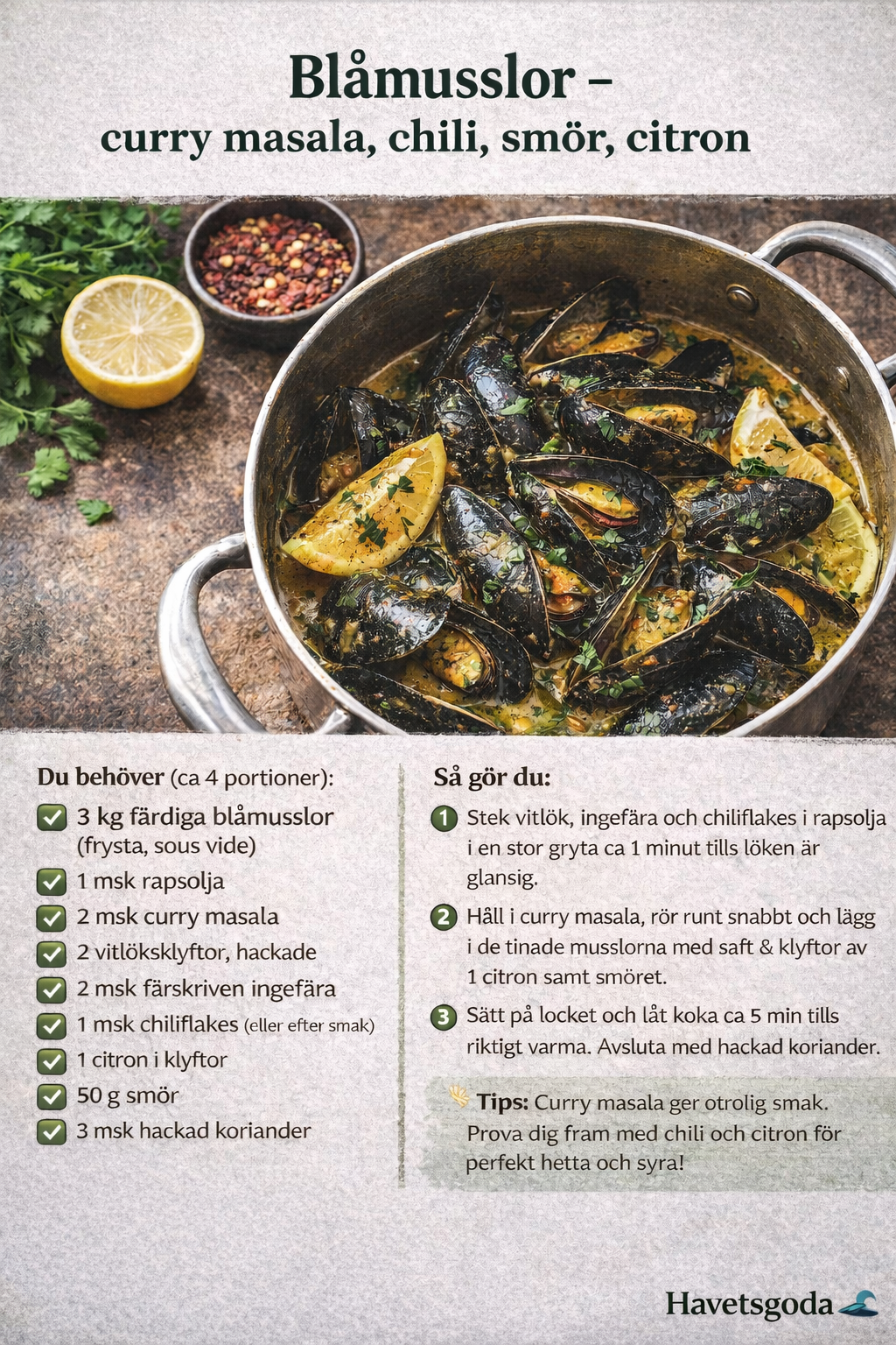 Musslor med curry