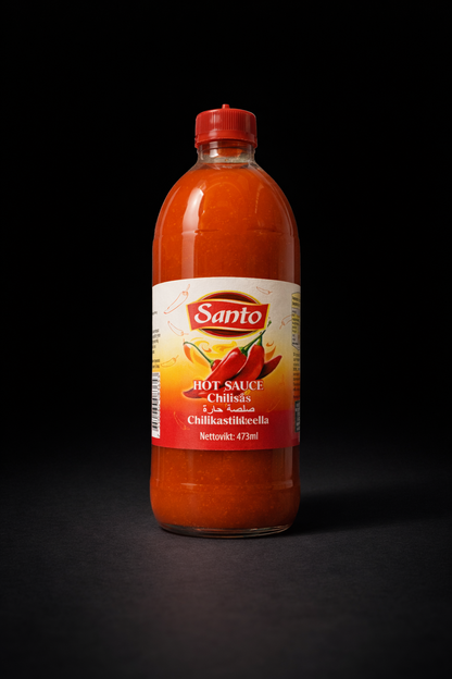Santo Hot Sauce – Stor flaska, stor smak! (473 ml)