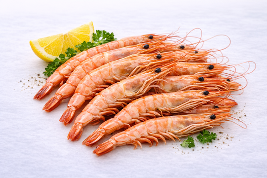 Hel kokt tigerräka (Gambas små) 20/30 – Färdigkokta & klara | Djupfryst 2 kg 300kr/kg